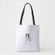Canvas tas: Pointe schoenen op witte achtergrond