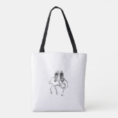 Canvas tas: Pointe schoenen op witte achtergrond Tote Bag (Achterkant)