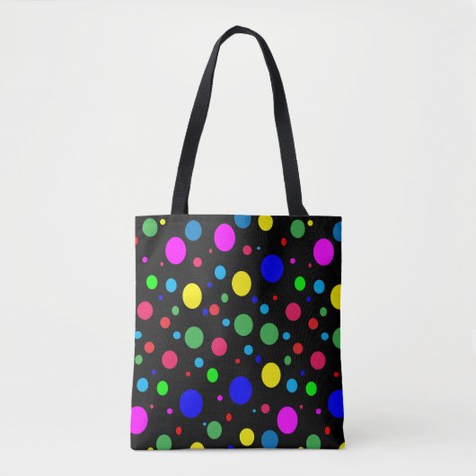 Canvas tas Polkadot Bubble Color Pattern (Voorkant)