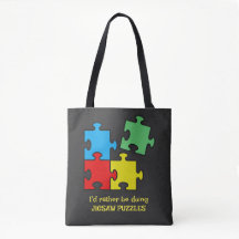 Canvas tas puzzelstukjes