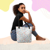 Canvas tas Rainbow Paw Print Pattern