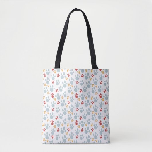Canvas tas Rainbow Paw Print Pattern (Voorkant)