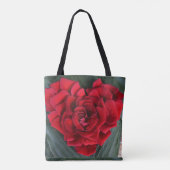 canvas tas Red Rose Petals Red Heart Gift Bag Groo (Achterkant)