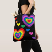 Canvas tas regenboogharten (Dichtbij)
