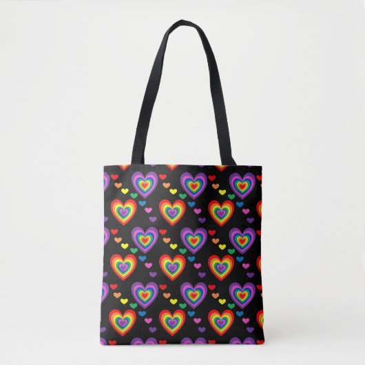 Canvas tas regenboogharten (Voorkant)