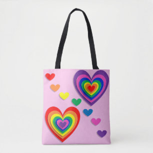 Canvas tas regenboogharten