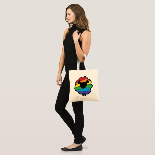 Canvas tas regenboogschaap (Voorkant (model))