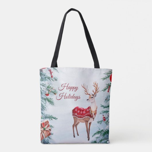 Canvas tas rendierfeestdag (Achterkant)