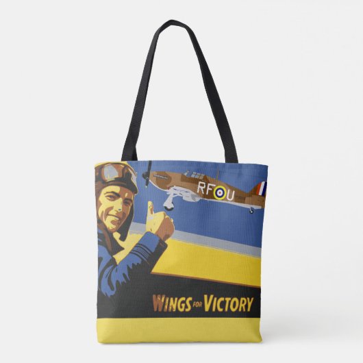 Canvas tas Retro  Pilot Plane Air Travel (Achterkant)