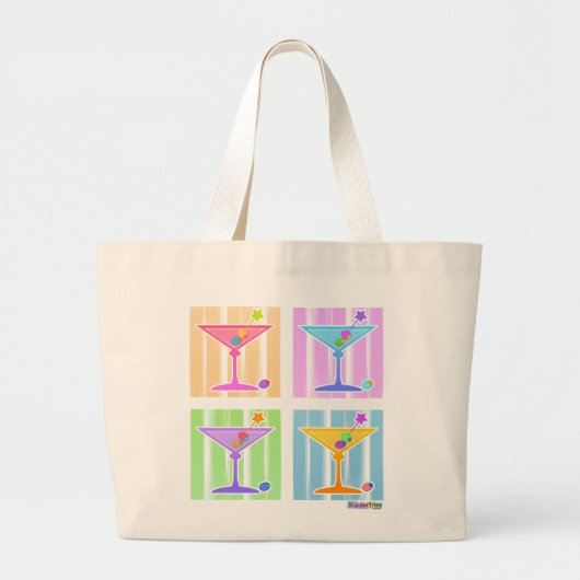 canvas tas - Retro Pop Art Martinis (Voorkant)
