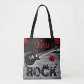canvas tas, rockmuziek tote bag (Voorkant)