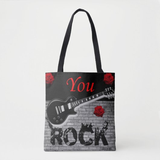 canvas tas, rockmuziek tote bag (Voorkant)
