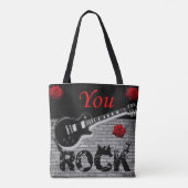 canvas tas, rockmuziek tote bag (Achterkant)