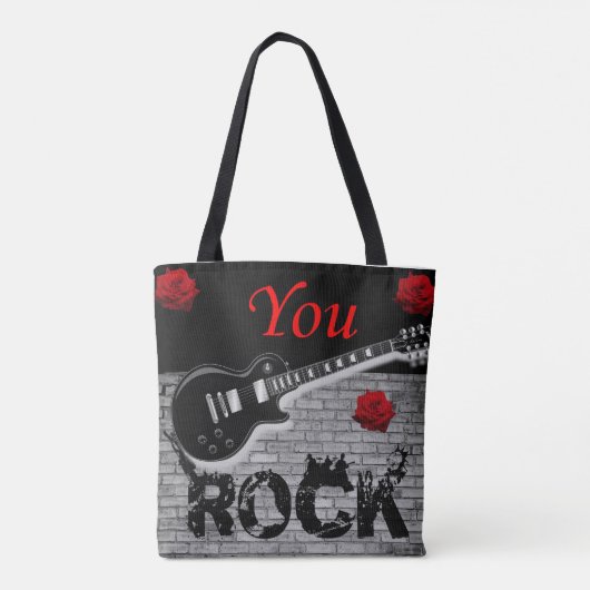 canvas tas, rockmuziek tote bag (Achterkant)
