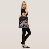 canvas tas, rockmuziek tote bag (Op model)
