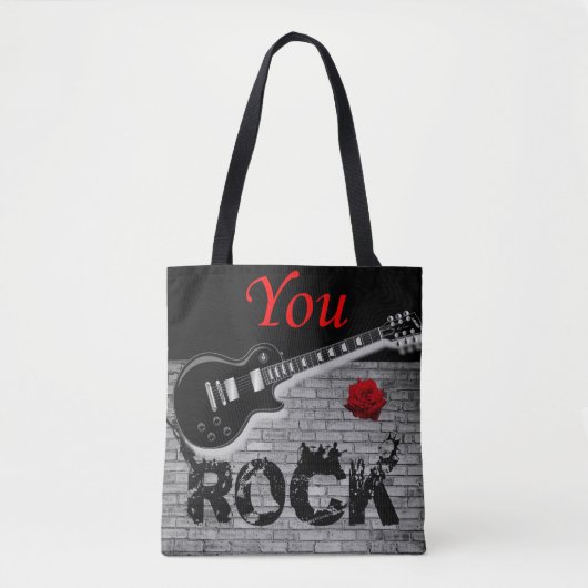 canvas tas, rockmuziek tote bag (Voorkant)