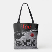 canvas tas, rockmuziek tote bag (Achterkant)