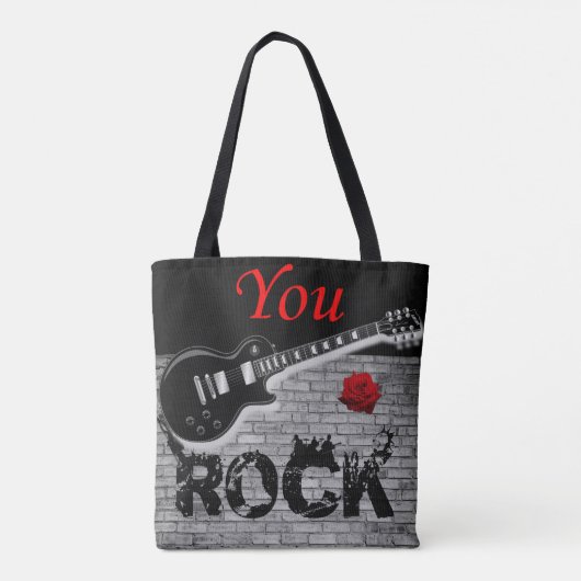 canvas tas, rockmuziek tote bag (Achterkant)