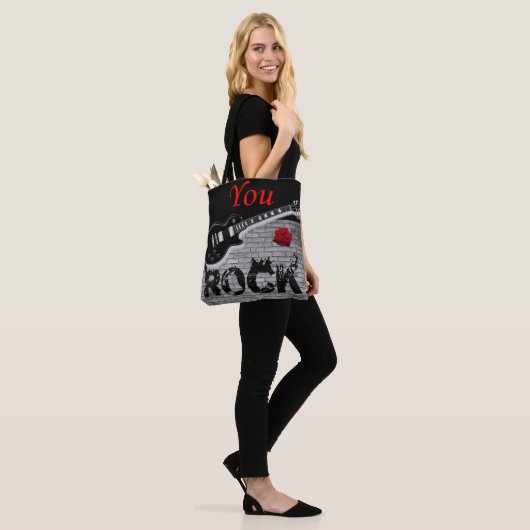 canvas tas, rockmuziek tote bag (Op model)