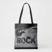 canvas tas, rockmuziek tote bag (Voorkant)