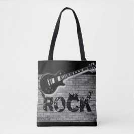 canvas tas, rockmuziek tote bag