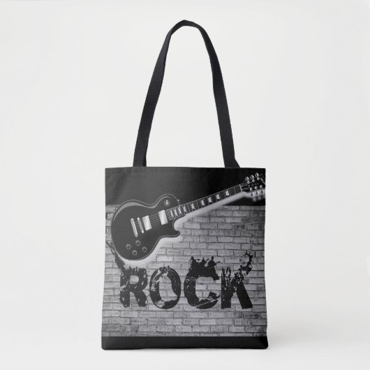 canvas tas, rockmuziek tote bag (Voorkant)