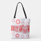 Canvas tas rood en wit (Achterkant)