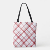 Canvas tas Rood en wit patroon (Achterkant)