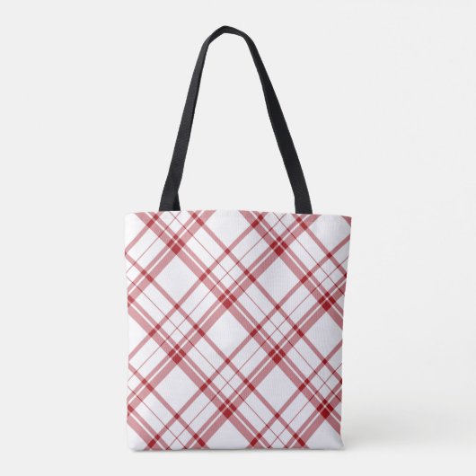 Canvas tas Rood en wit patroon (Achterkant)
