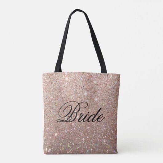 canvas tas - Roos Gold Glitter Fab Bride (Achterkant)