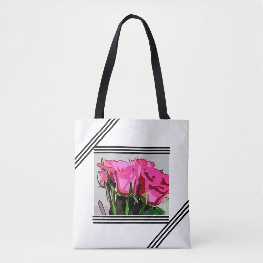 Canvas tas Roos Roze Bloem Foto (Voorkant)