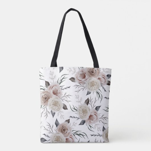 Canvas tas Roos van Waterverf van Monogrammed (Achterkant)