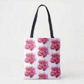 Canvas tas roze pioenen (Voorkant)