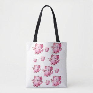 canvas tas roze varkens