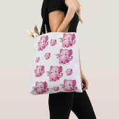 canvas tas roze varkens (Dichtbij)