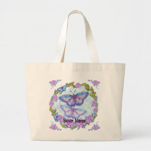 Canvas tas Rozen vlinder