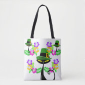 Canvas tas Saint Patrick's Day Cat Floral (Voorkant)