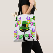 Canvas tas Saint Patrick's Day Cat Floral (Dichtbij)