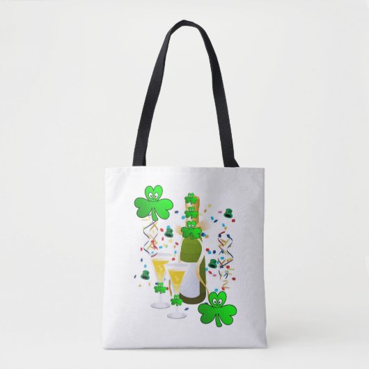 Canvas tas Saint Patrick's Day Clover Wine (Voorkant)