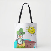 Canvas tas Saint Patrick's Day Penguin (Voorkant)