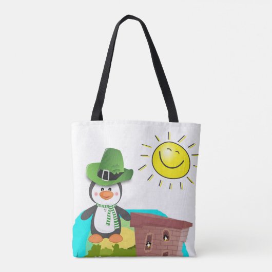 Canvas tas Saint Patrick's Day Penguin (Achterkant)