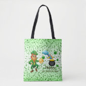 Canvas tas Saint Patrick's Day Rainbow Clover (Voorkant)