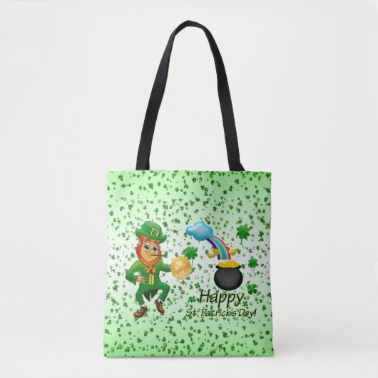 Canvas tas Saint Patrick's Day Rainbow Clover (Voorkant)