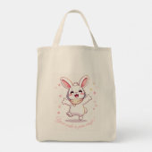 Canvas tas – Schattigee pastelkonijnenshopper (Achterkant)