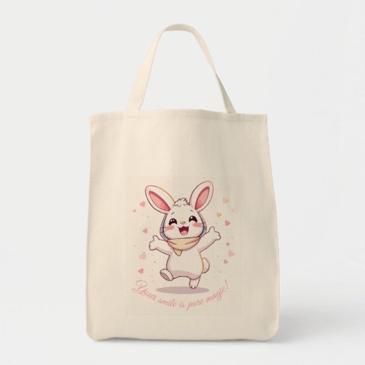 Canvas tas – Schattigee pastelkonijnenshopper (Voorkant)