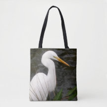 Canvas tas Snowy Egret Portret Design