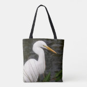 Canvas tas Snowy Egret Portret Design (Achterkant)