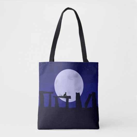 Canvas tas Solstice Moon met kat (Voorkant)