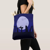 Canvas tas Solstice Moon met kat (Dichtbij)