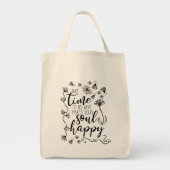 canvas tas 'Soul Happy' Inspirerend prijsopgave (Voorkant)